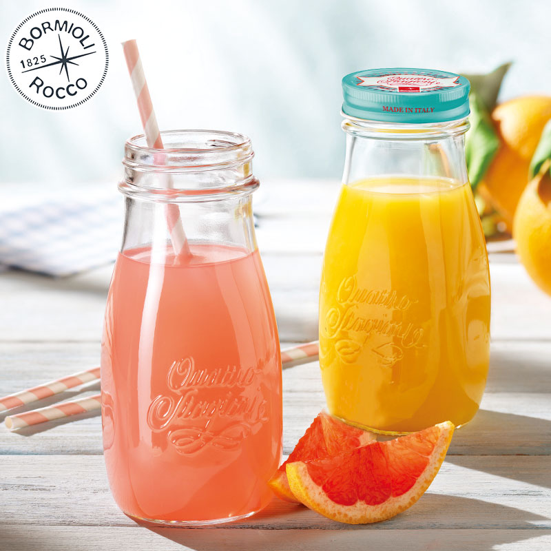 bormioli rocco import portable juice bottle glass with lid home drink yoghurt sealed milk bottle