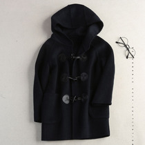 Boy Horn Cashmere Coat Long-term Small Children Baby Boys and Girls Children Double-faced Wool Coat