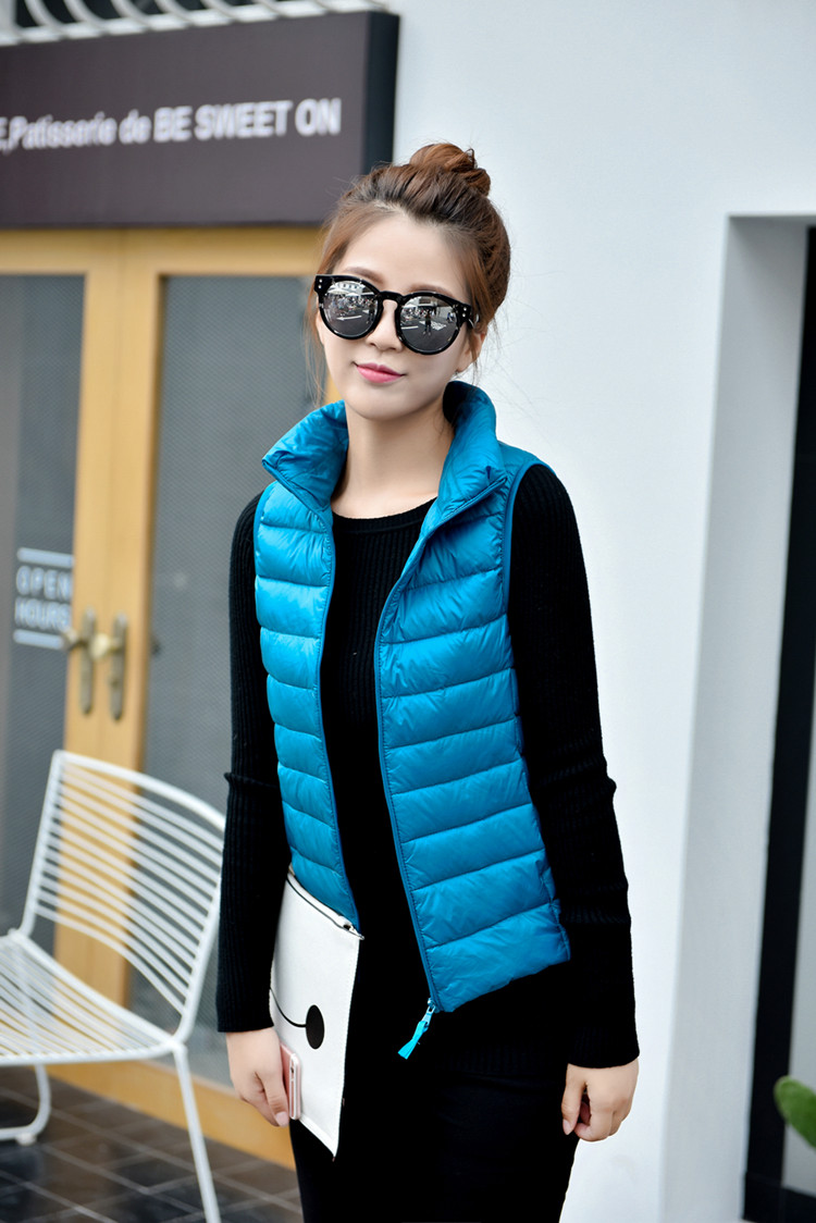 Áo vest nhẹ xuống vest nữ ngắn cộng với phân bón XL siêu nhẹ siêu mỏng xuống áo khoác mẹ mùa đông các kiểu áo vest nữ hàn quốc