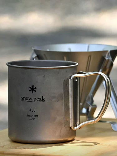 Япония Snowpeak Xuefeng Camping Titanium Cup Outdoor Light Складывание титанового однослойного водяного чашки MG-143