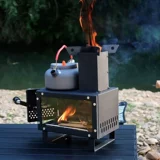 Biggerfire Big Fire Outdoor Chai Fursace из нержавеющей стали для кемпинга Штетер Портативный мини -ракетный уголь