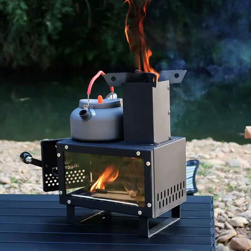 Biggerfire Big Fire Outdoor Chai Fursace из нержавеющей стали для кемпинга Штетер Портативный мини -ракетный уголь