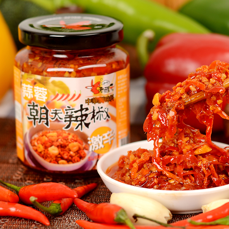 China Taiwan imported old mule garlic overturned chili 240g bean paste with rice
