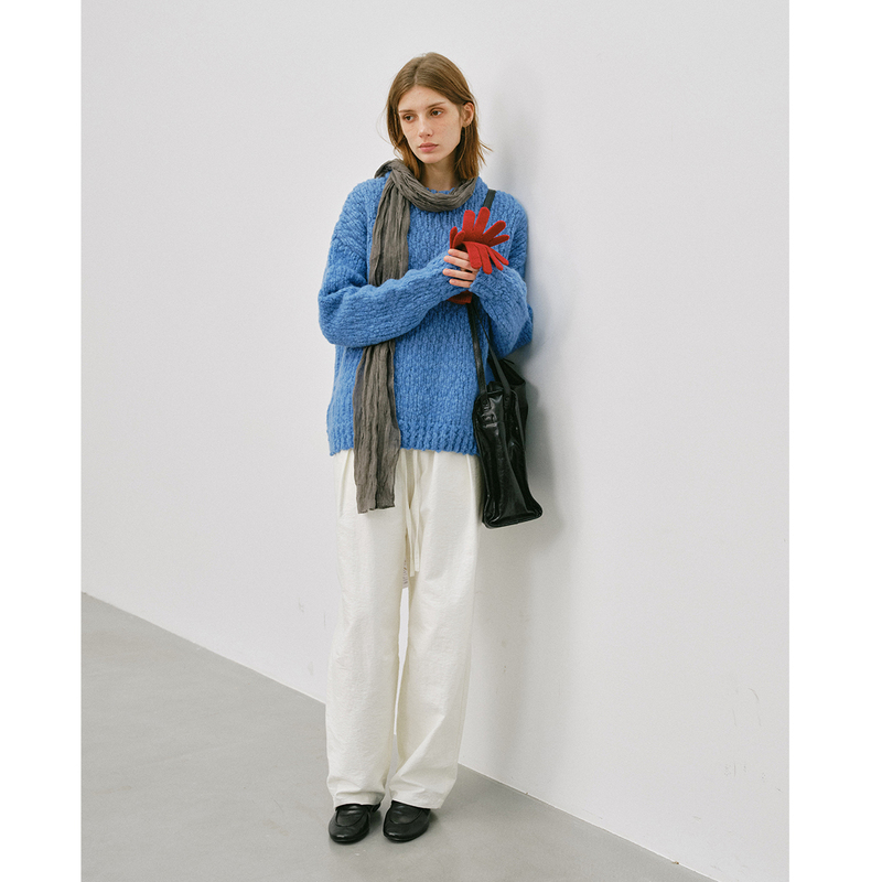 Maou Create 17 Doudou Special Yarn Klein Blue Chunky Knit Pullover Sweater for Women