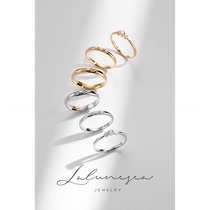 The Moon is the sea · Stone Flower married 18K gold wedding men and women niche design diamond ring couple diamond ring