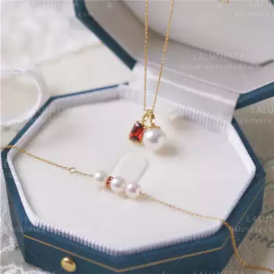 The moon is the sea midot twelve Constellations birth stone bracelet 4 5-5mmS grade Aurora Freshwater pearl 18K gold