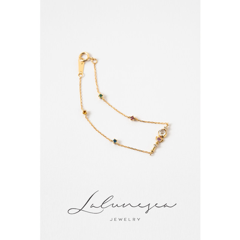 The Moon is the Sea Transformation 18K Gold Beauty War Magic Wand Bracelet Girls Color Crystal Gems Multicolor Bracelet