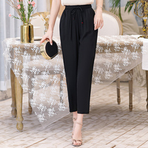 Summer pure cotton silk pants lady big code loose 90% home pants thin straight tube sleeping pants with straight cylinder long pants