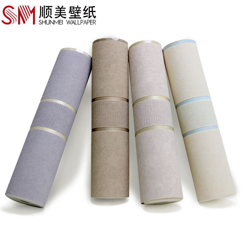 Living room TV background wall paper deer velvet modern minimalist wallpaper non-woven horizontal stripes atmosphere film wallpaper