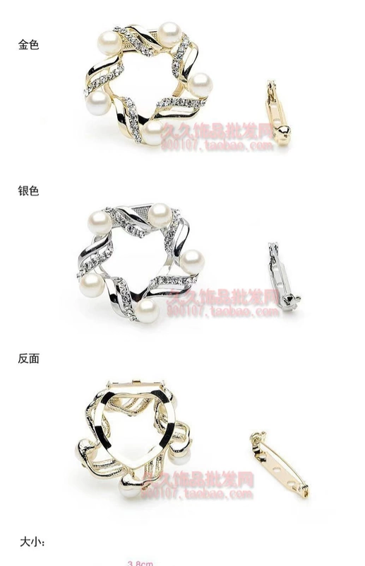 Khăn quàng cổ chính hãng Khóa sử dụng kép Khăn quàng nữ Hàn Quốc Pin rhinestone Kim cương đầy đủ Khăn quàng cổ Clip Tây hội dập nổi Corsage - Trâm cài