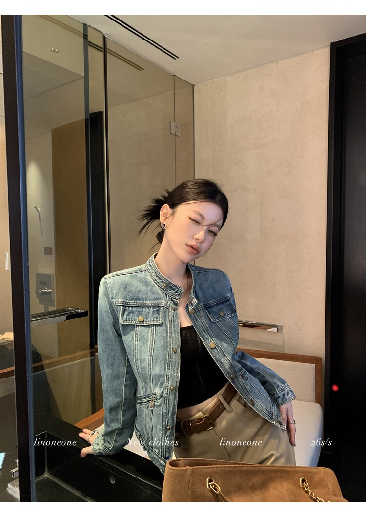 반항적 인 아메리칸 무거운 작업 워싱 마 오래된 편안함 면 100% 파란색 데님 재킷 재킷 경량 상세 이미지 15