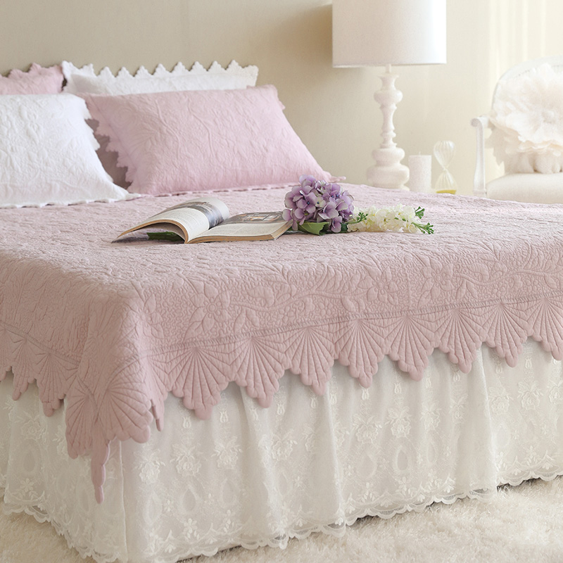 Korea imported pink European American cotton bed mat Bed mattress bed cover Pure cotton Korean quilted decorative bed single bed cover