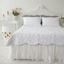 nhập khẩu của Hàn Quốc Hàn Quốc cao cấp giường bông khăn trải giường lanh máy giặt không trượt kép trải giường trong một mảnh - Trải giường ga giường màu trắng