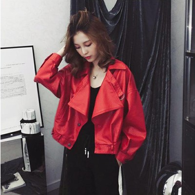 Leather coat Short Spring and Autumn 2022 new Han Edition Han - style leather trend casual locomotive leather jacket