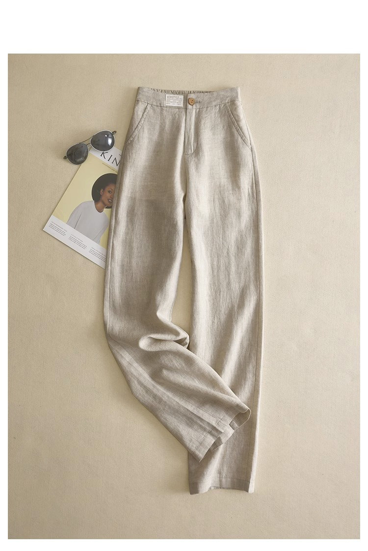 Штаны, повседневные брюки, из хлопка и льна, подходят для подростков 