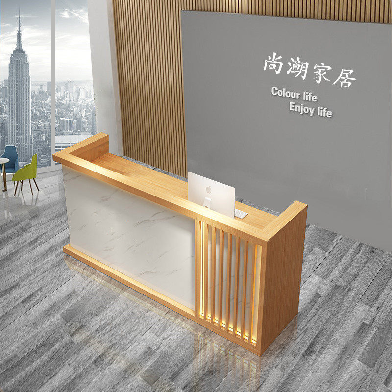 Small Chinese beauty salon Li Kun shop reception desk light luxury modern milk tea shop creative bar clothing store cashier counter