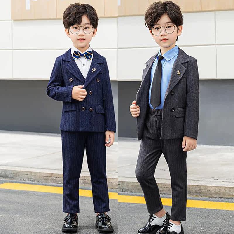 Boys dress Korean version children's small suit Western style fashion trendy boy piano performance clothes autumn and winter children's British style