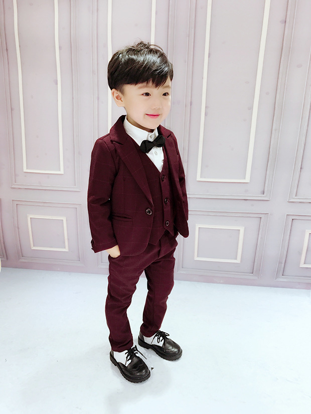 Bộ đồ bé trai Bộ đồ ba mảnh 2 bộ đồ 3 bé trai đẹp trai Bộ đồ Hàn Quốc phiên bản 4 tuổi Bộ vest bé gái mùa thu và mùa đông 5 hoa cô gái quần áo trẻ em hàn quốc