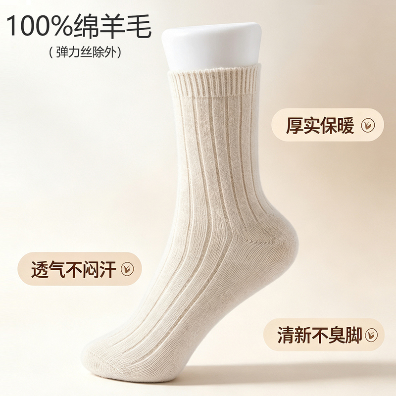 100% Pure Wool Socks for Men, Northeast-Style Fleece-Lined Thick Warm Terry Socks, Women's Autumn and Winter Cold-Resistant Cashmere Socks 100% Pure Wool Socks for Men, Northeast-Style Fleece-Lined Thick Warm Terry Socks, Women's Autumn and Winter Cold-Resistant Cashmere Socks