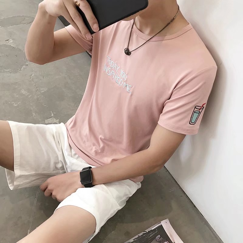 2017爆款夏装男装青年大码短袖T恤学生休闲修身夏天短袖上衣圆领t