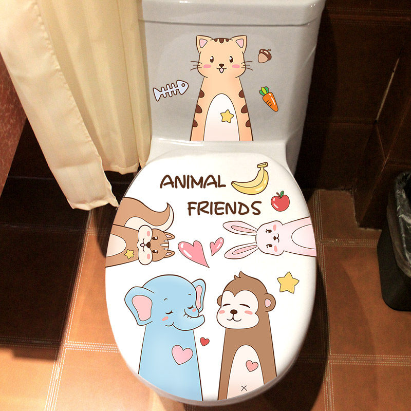 Toilet sticker full sticker toilet lid sticker renovation decorative sticker waterproof bathroom toilet toilet sticker net red sticker