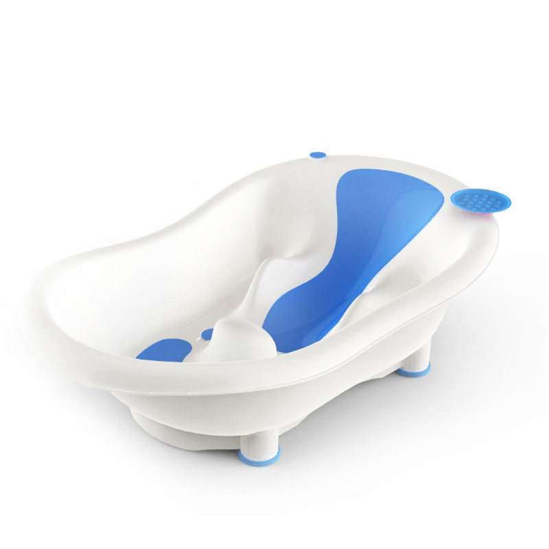 小白熊欢豆婴幼儿带感温浴盆带防滑垫宝宝洗澡盆 儿童沐浴盆09257