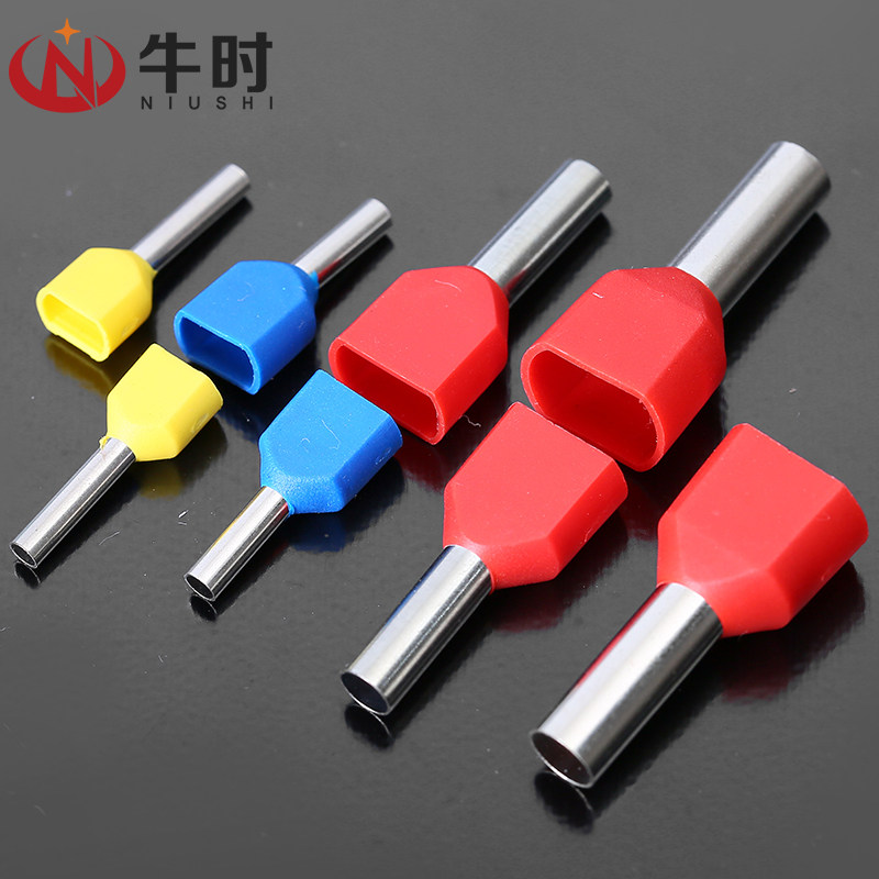 Tube terminal TE4012 copper two-wire terminal Pin cold-pressed terminal ...