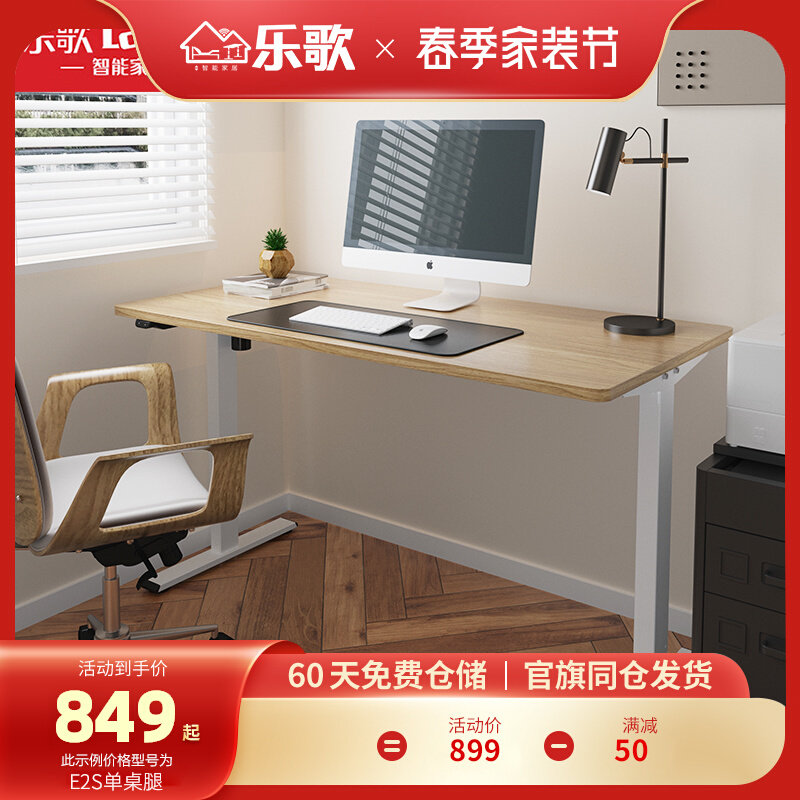 Lesong E2S Electric lifting computer desk Home standing upright office learning mobile heightening and writing desk brief