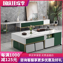 Small apartment living room light luxury multi-function lifting combination kung fu rock board tea table table tea table one set