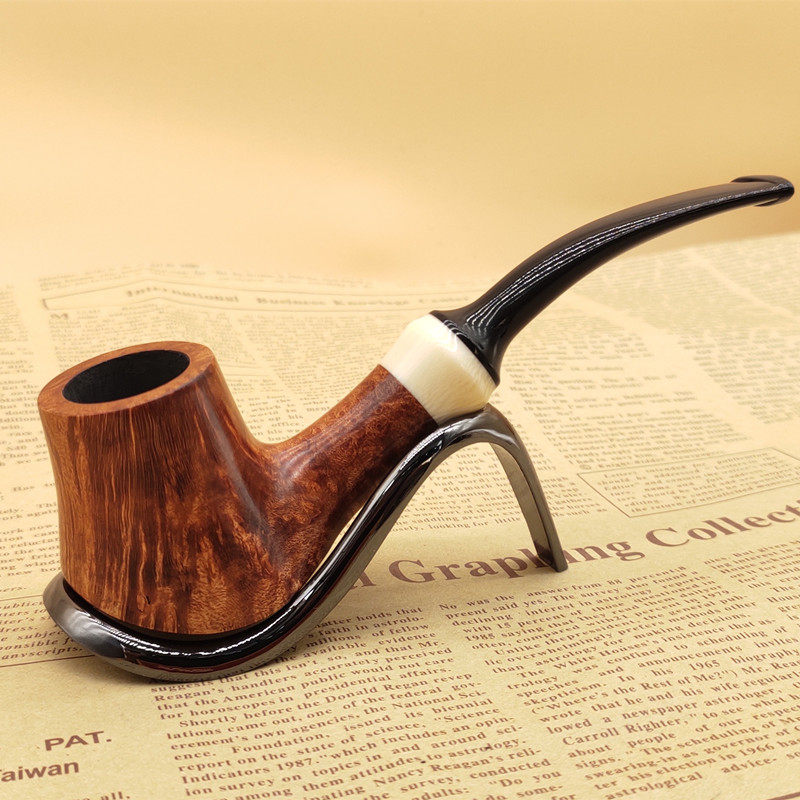 Imported stone-nanguru engraved linen pipe straight middle-pipe fittings classic hand-filtered pipe men