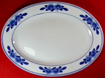 Jingdezhen porcelain factory products high white blue and white double buds 31CM fish plate blue and white porcelain
