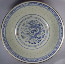 Jingdezhen original red light porcelain factory products blue and white Linglong color inlaid 23CM bowl rice Tong porcelain