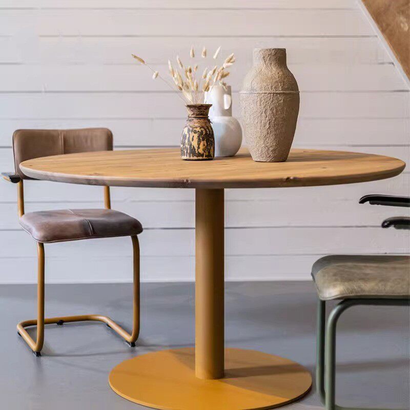 Commercial Roundtable Dining Table Medieval Round Table Solid Wood Retro elm wood Home Design Silence Wind Folk Sleeping Coffee Table-Taobao