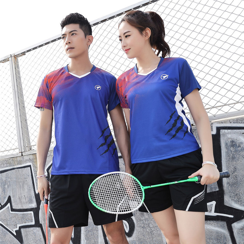 Korean summer men's and women's badminton suit quick-drying shuttlecock team suit jacket shorts T-shirt competition suit printing