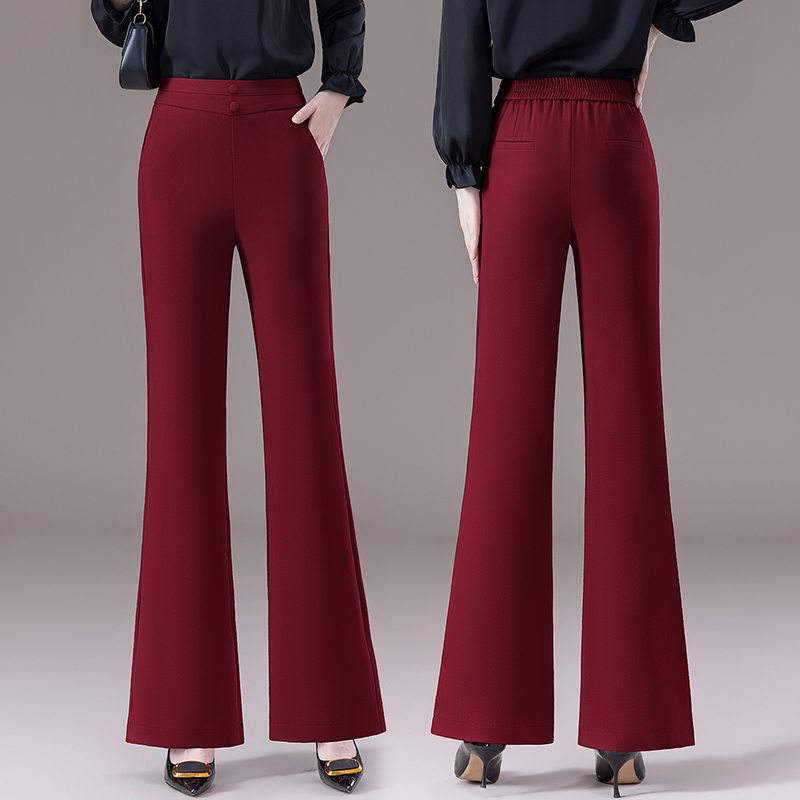 Burgundy Flared Suit Pants for Women, Early Autumn 2026 New Style, Elegant and Slimming, Stylish and Figure-Flattering, Stretchy Bell-Bottom Trousers Burgundy Flared Suit Pants for Women, Early Autumn 2026 New Style, Elegant and Slimming, Stylish and Figure-Flattering, Stretchy Bell-Bottom Trousers
