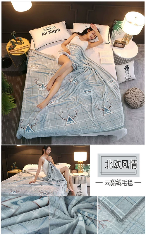 Coral nhung cộng với nhung tấm đơn ngắn flannel sang trọng chăn nữ mùa đông dày đôi chăn sang trọng