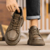Work Shoes for Men, Winter Trendy Versatile Casual Sports Work Shoes, Thick-Soled Height-Increasing British Style Slip-On High-Top Trendy Shoes