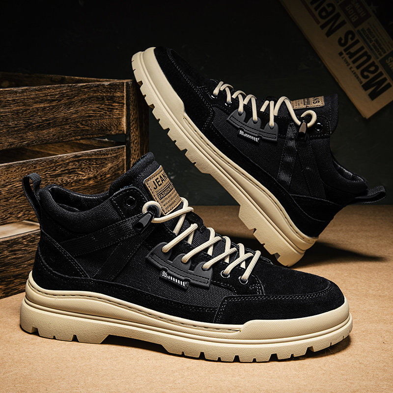 Martin Boots for Men 2025 New Winter High-Top British Work Boots Outdoor Sports Hiking Non-Slip Wear-Resistant Safety Shoes