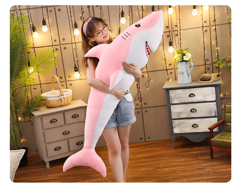 Shark búp bê đồ chơi búp bê ngủ gối cô gái dễ thương gối dài lười biếng búp bê giường lớn - Đồ chơi mềm con gấu bông