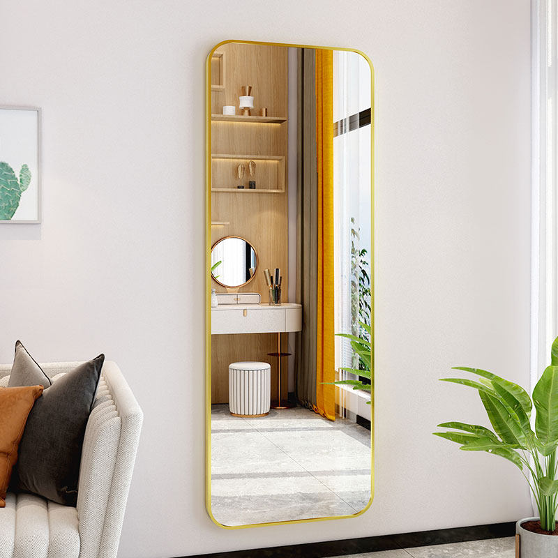 Full Body Full Body Mirror Sticker Wall Self-Glued Home Wall-mounted Adhesive Free Punching Light Lavish Hanging Wall Can Stick Floor Test Coat Large