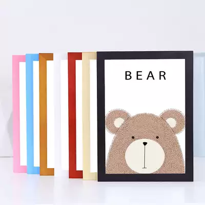 Log color solid wood photo frame wall hanging 16 inch 20 24 4k open a4A3 poster puzzle frame custom picture frame white 8K