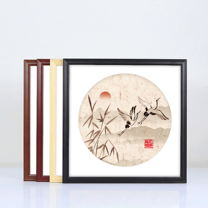 Country painting Framed Coin Xi frame framed solid wood hanging wall Calligraphy Calligraphy Character Painting Outer Frame Custom 33 38 * 50cm