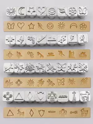 Leather diy leather carving pattern printing punch set Boutique leather pattern tool printing leather art printing 32-piece set