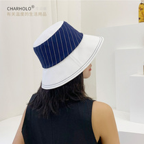 Chenghu nut childrens summer outdoor travel Sun sun hat big eaves stripe flat top fishermans hat color cool hat