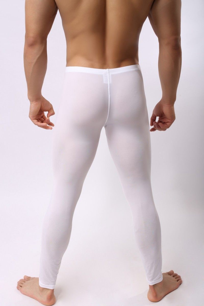 Men's inner lap pants warm pants ultra-thin ice silk sanitary pants home pants tight slim fit long pants underpants large size size home pants
