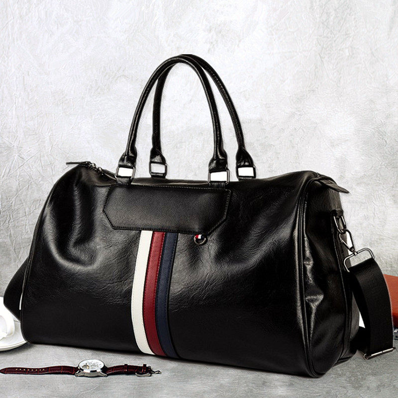 Men's hand-held travel bag men's short-distance business travel bag large-capacity luggage bag leisure leather fitness bag large bag tide