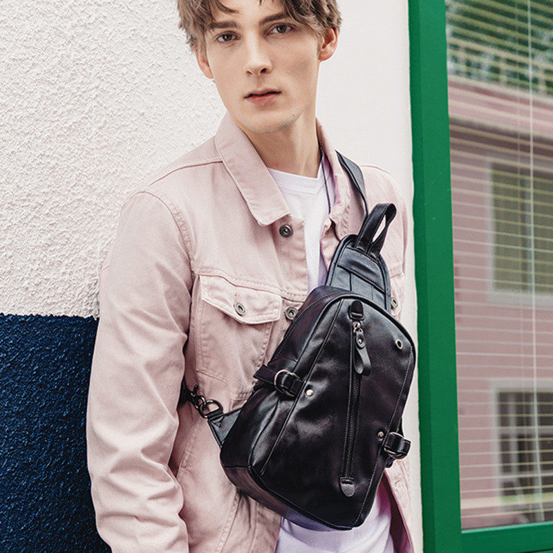 Chest Bag Men's Cortex New Summer Small Single Shoulder Bag Diagonal Satchel Fashion Men 100 Hitch Casual Tide Card Personality Small Bag