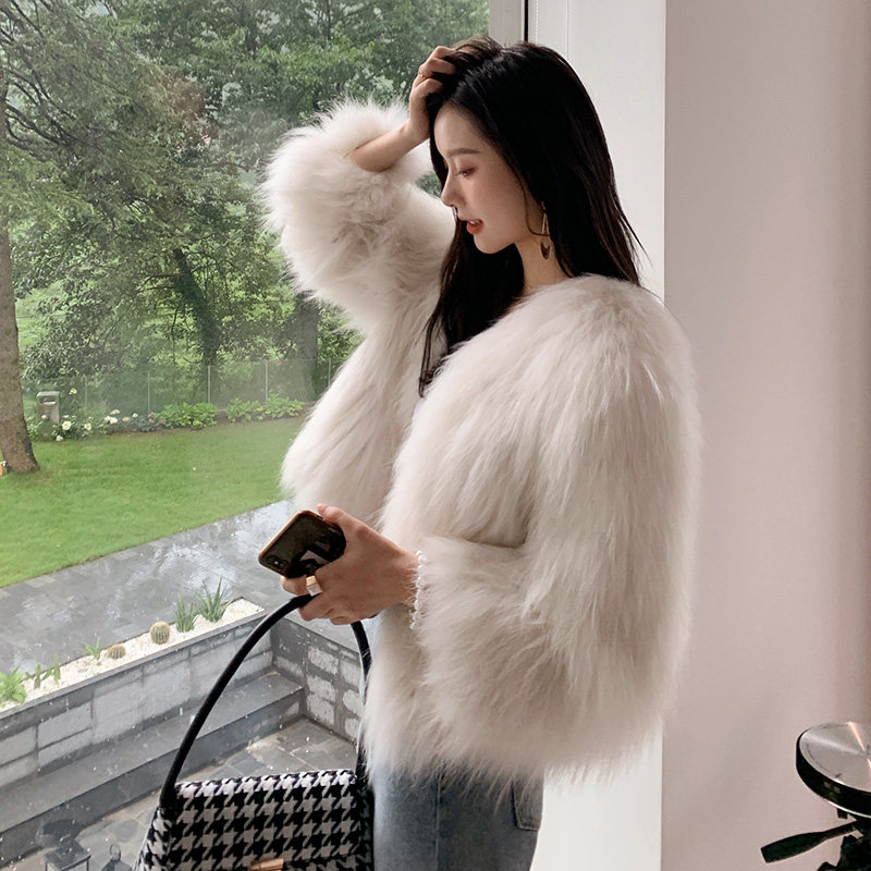 Small short 2022 new Haining Fox coat Young fashion encryption