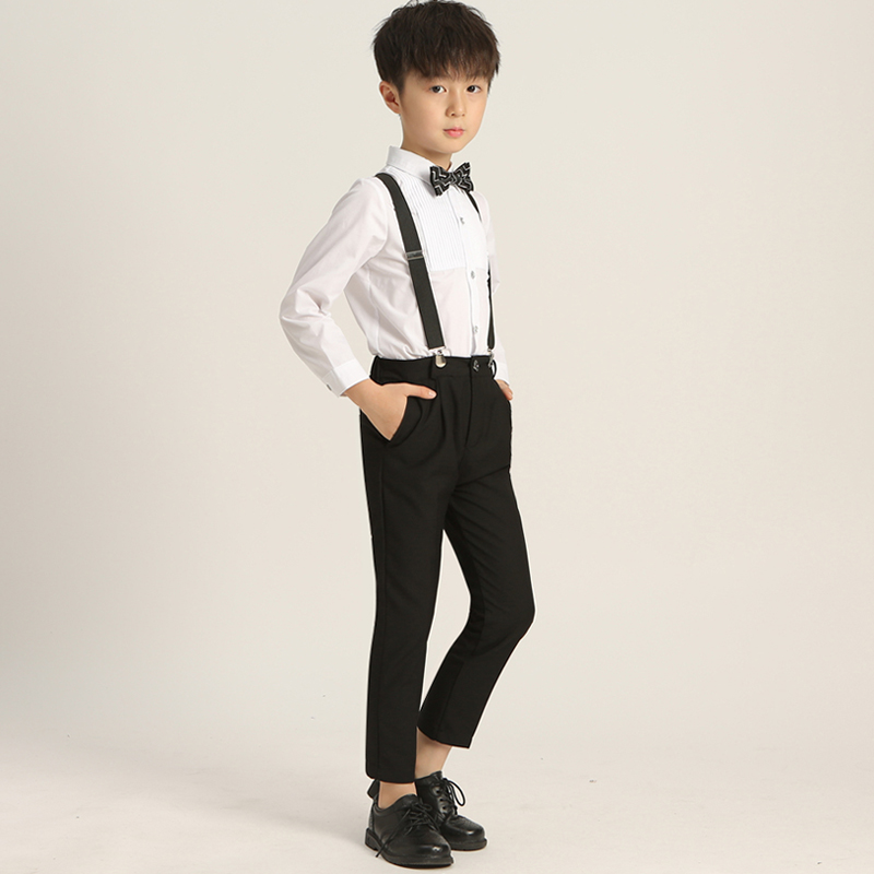Children's dress men's chorus costume costumes short-sleeved baby bag boy's performance suit middle-aged children's school uniform summer