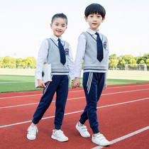 British uniforms for children chun qiu zhuang kindergarten yuan fu costumes waistcoat three-piece pupils class uniform suit